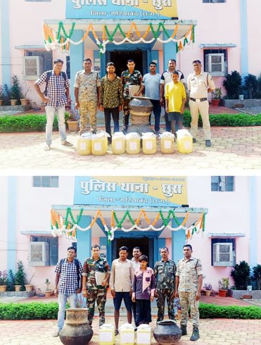 (गरियाबंद) अलग-अलग मामलों में 150 लीटर कच्ची महुआ शराब जब्त