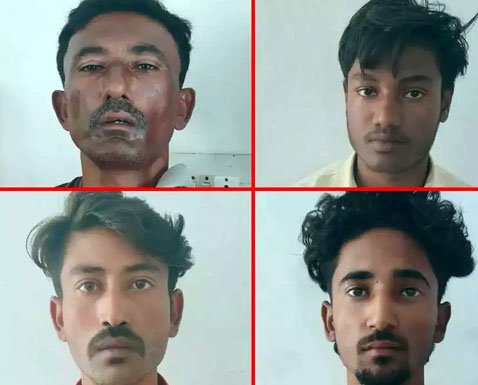 (बलरामपुर) गौ हत्या कर मांस बेचने के आरोप में चार आरोपी गिरफ्तार
