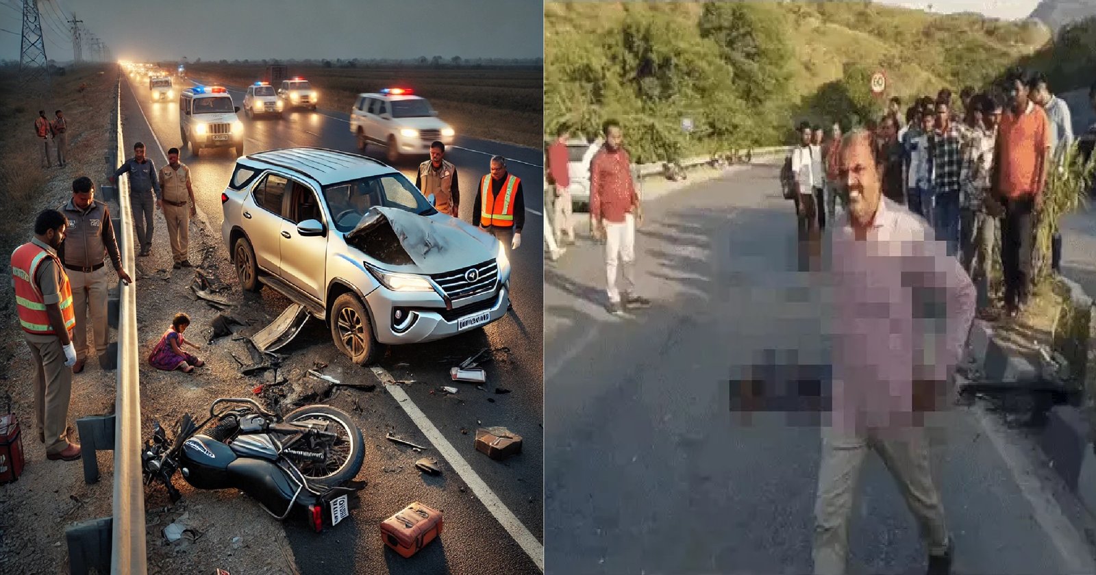 उदयपुर में तेज रफ्तार फॉर्च्यूनर ने बाइक सवार परिवार को रौंदा, बाप-बेटी और चाचा की मौके पर मौत