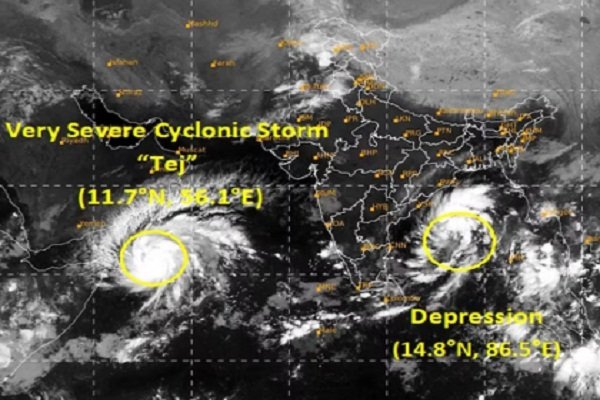 Cyclone Tej भीषण तूफान में बदला, IMD ने जारी किया अलर्ट