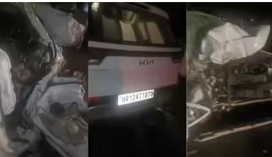सोनीपत में तेज रफ्तार कार रोड रोलर से टकराई, कांग्रेस नेता के बेटे समेत 4 की मौत