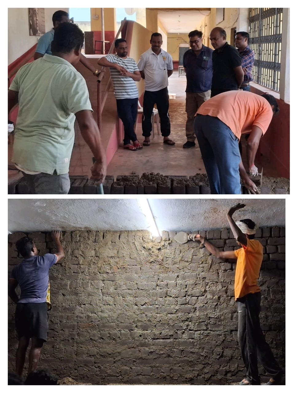   ( जशपुरनगर)आदर्श उच्चतर माध्यमिक विद्यालय जशपुर के ईव्हीएम स्ट्रॉंग रूम का दीवाल बनाकर किया गया विभाजन