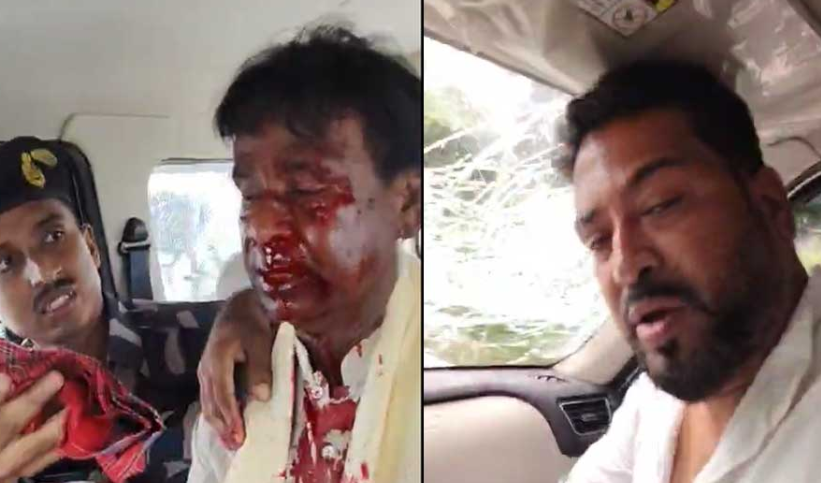 बाढ़ग्रस्त इलाकों के दौरे पर गए सांसद खगेन मुर्मू और विधायक शंकर घोष पर खूनी हमला