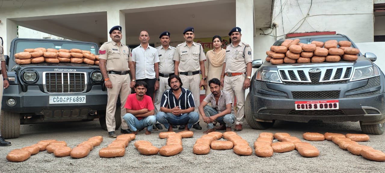 (रायपुर) लग्जरी कारों से गांजा तस्करी करते दो अंतर्राज्यीय आरोपी सहित तीन गिरफ्तार