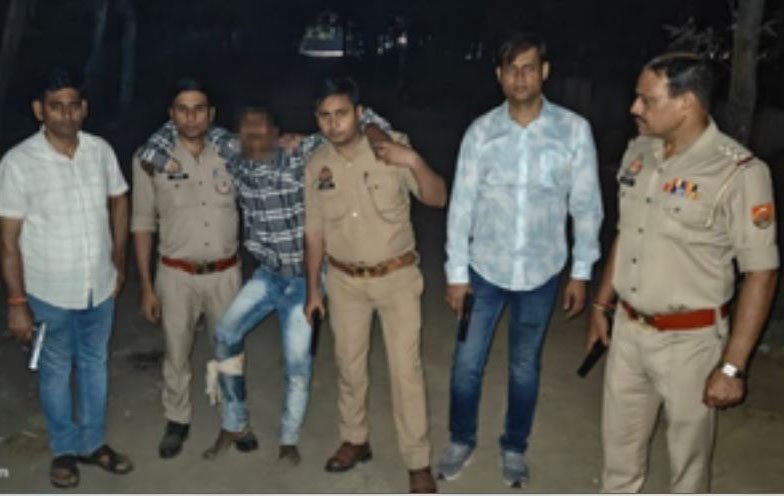 नाबालिग बच्ची के साथ दुष्कर्म करने का आरोपी मुठभेड़ में गोली लगने के बाद हुआ गिरफ्तार