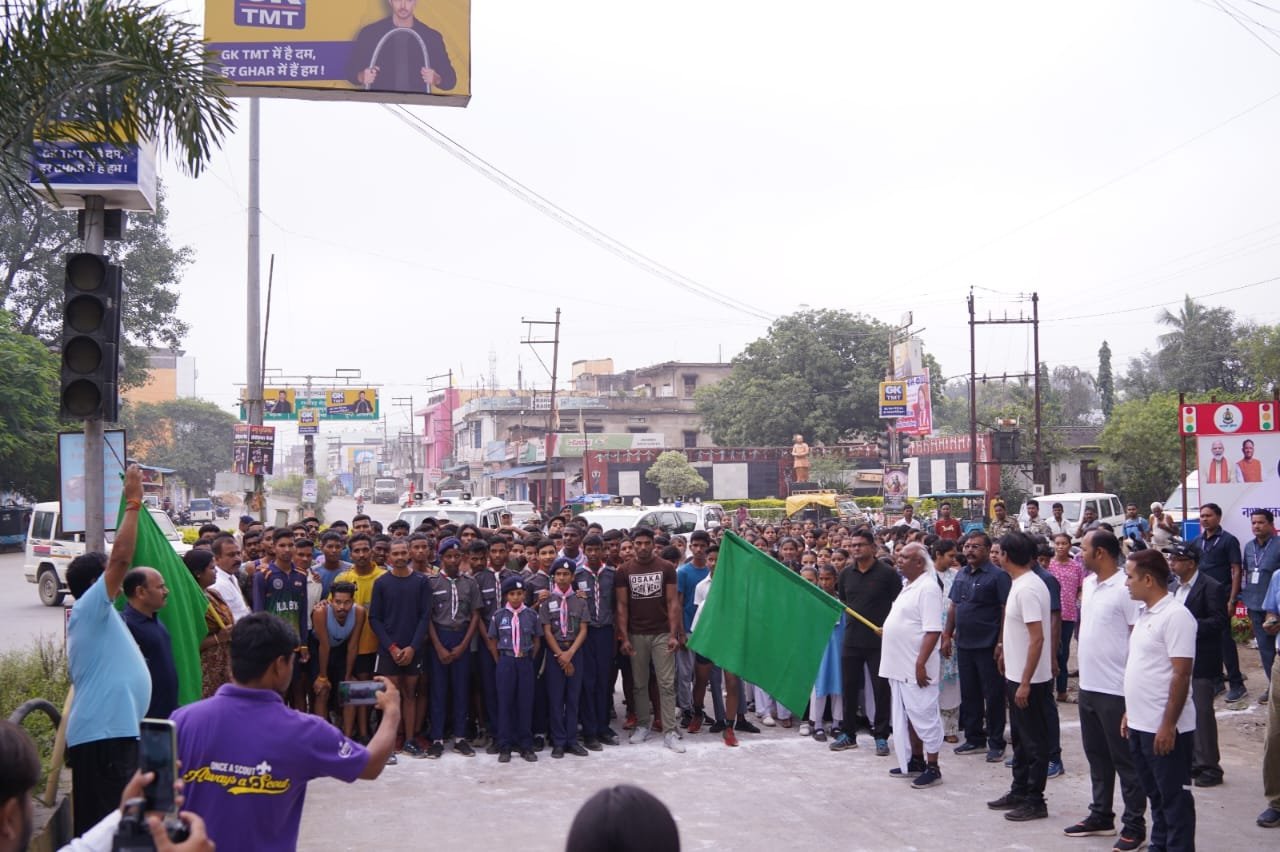 (अम्बिकापुर )सेवा पखवाड़ा अंतर्गत मिनी मैराथन का आयोजन, नशा मुक्ति का लिया संकल्प
