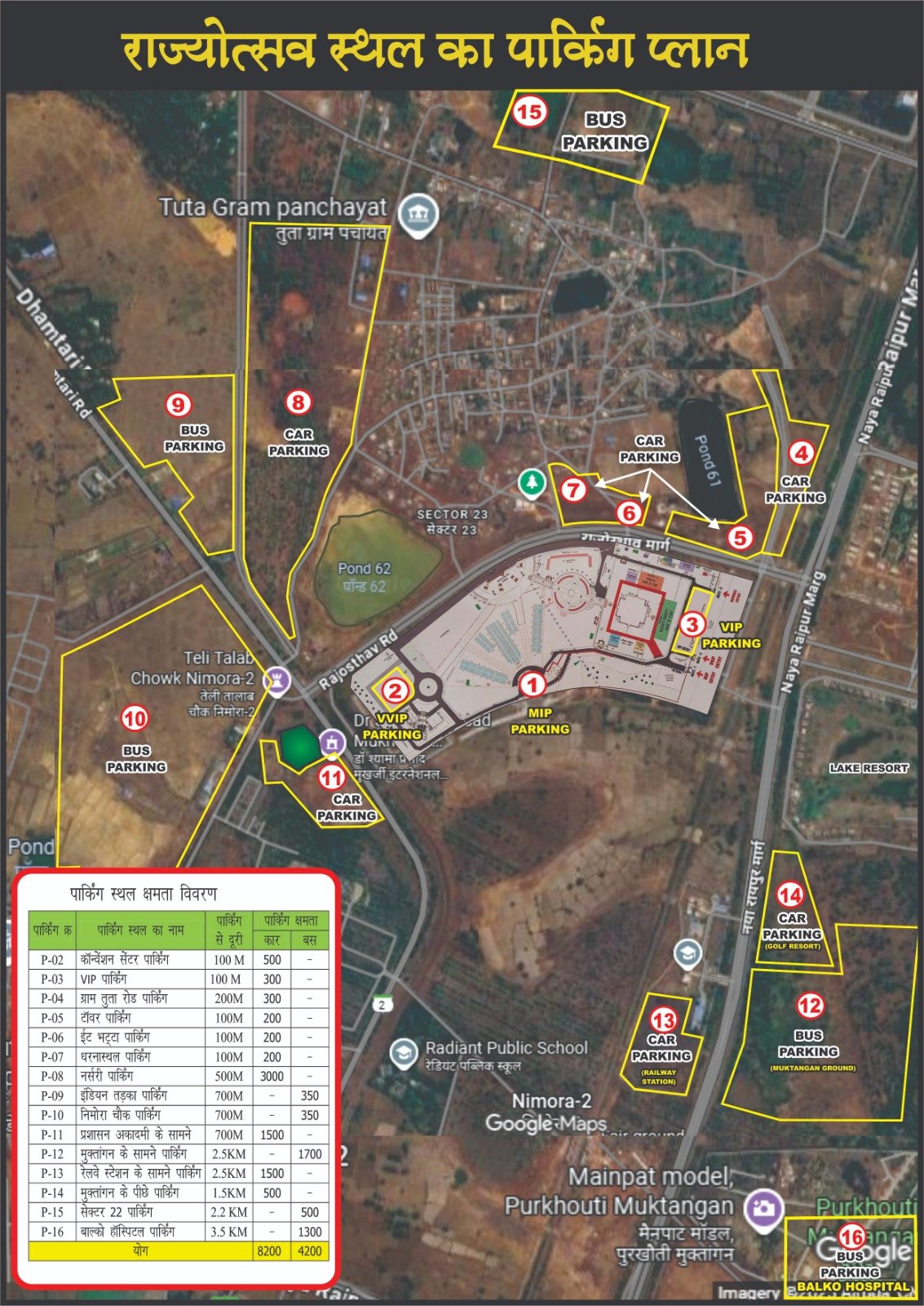 (रायपुर) 01 नवंबर को नवा रायपुर में प्रधानमंत्री नरेंद्र मोदी का आगमन, सुरक्षित एवं सुगम यातायात हेतु रूट और पार्किंग व्यवस्था निर्धारित