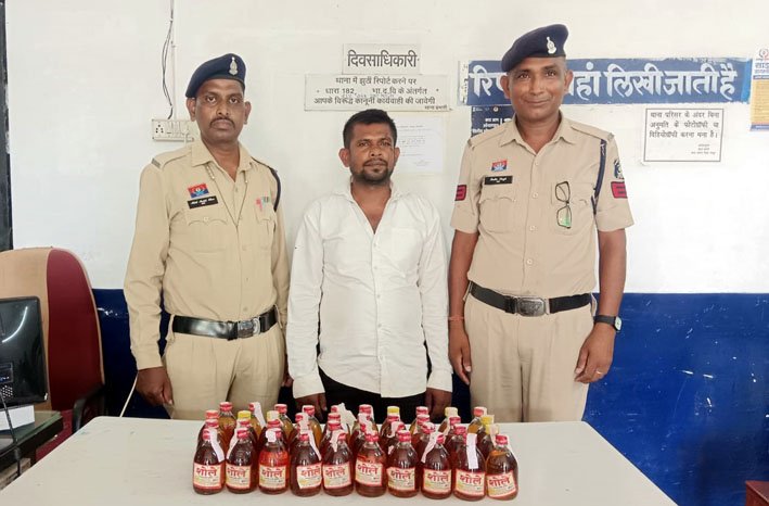 (रायपुर) 40 पौवा देशी शराब के साथ एक गिरफ्तार