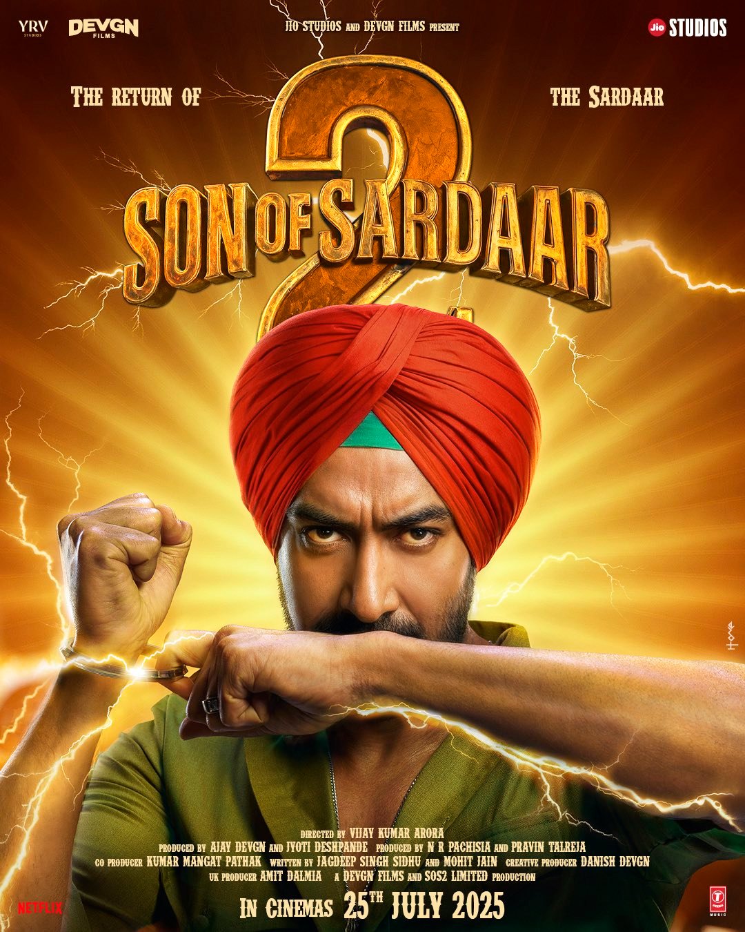 सन ऑफ सरदार 2 का एक और दमदार पोस्टर रिलीज,जस्सी रंधावा बन लौट रहे अजय देवगन  