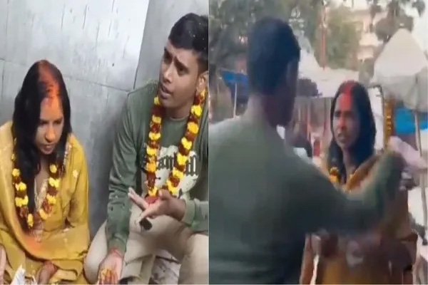 सिंदूर लगाते ही दारोगा पति ने दुल्हन के खूबसूरत गालों पर जड़े थप्पड़