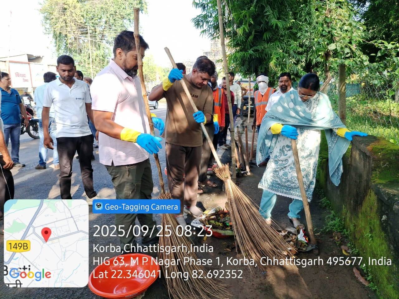 (कोरबा) स्वच्छता ही सेवा- 2025:-घंटाघर से रविशंकर नगर मुख्य मार्ग व उद्यान में चलाया गया स्वच्छता अभियान