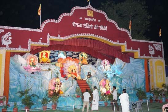 (भिलाई) चैतन्य देवियों की झांकी का शुभारंभ.....