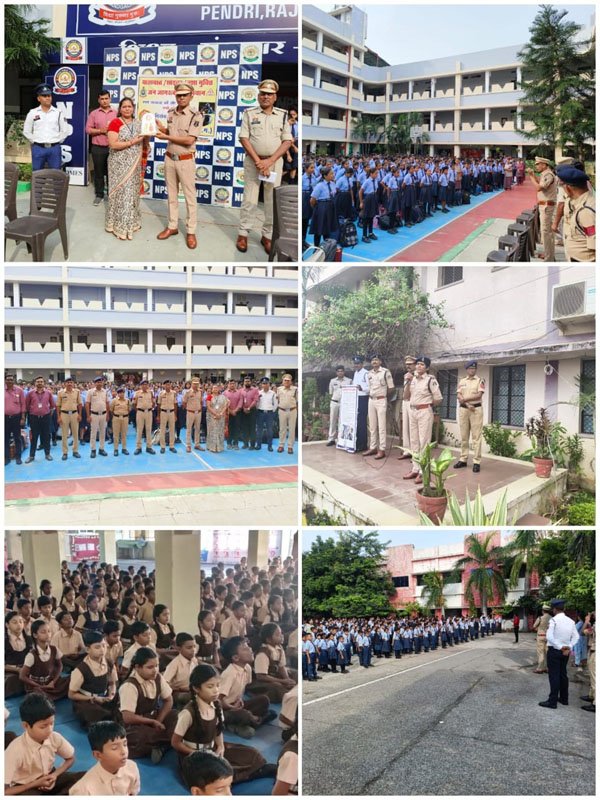 (राजनांदगांव) राजनांदगांव पुलिस सड़क सुरक्षा अभियान के तहत स्कूली छात्रों को यातायात नियमों की दी गई जानकारी