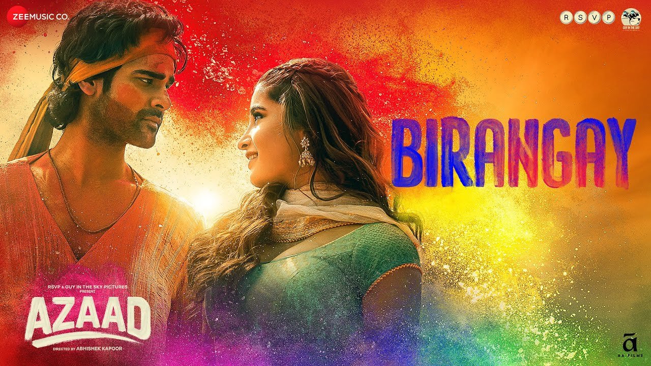 अजय देवगन की आजाद का पहला गाना बिरंगे जारी, होली के रंग में रंगे नजर आए राशा-अमन