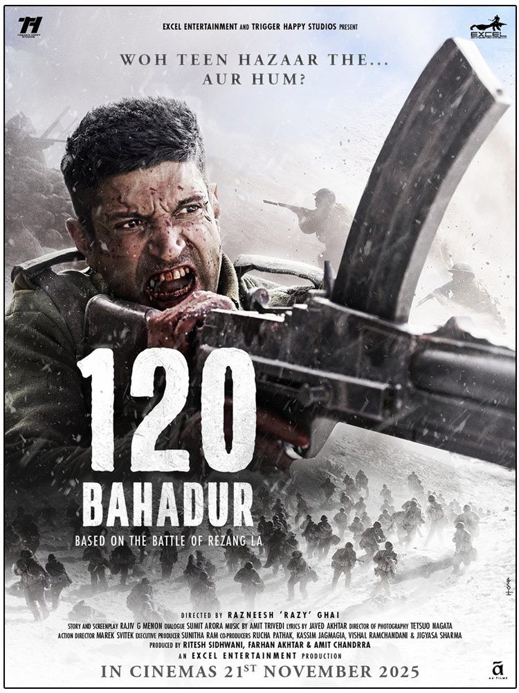 120 बहादुर की रिलीज डेट से उठा पर्दा, मेजर शैतान सिंह बन दुश्मनों से लड़ते दिखेंगे फरहान अख्तर