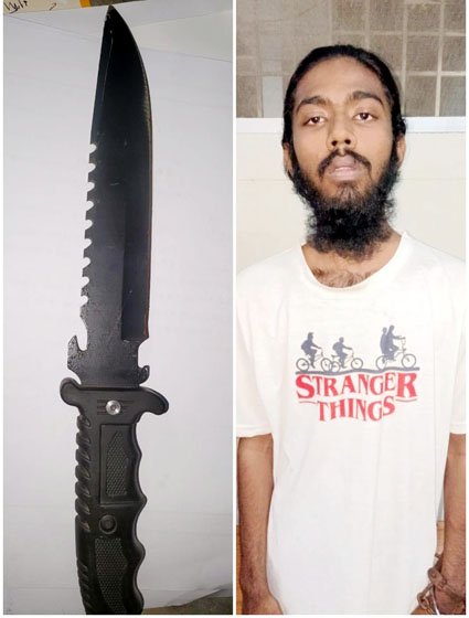 (दुर्ग) चाकू दिखाकर आम लोगों को आतंकित कर रहा बदमाश पकड़ाया