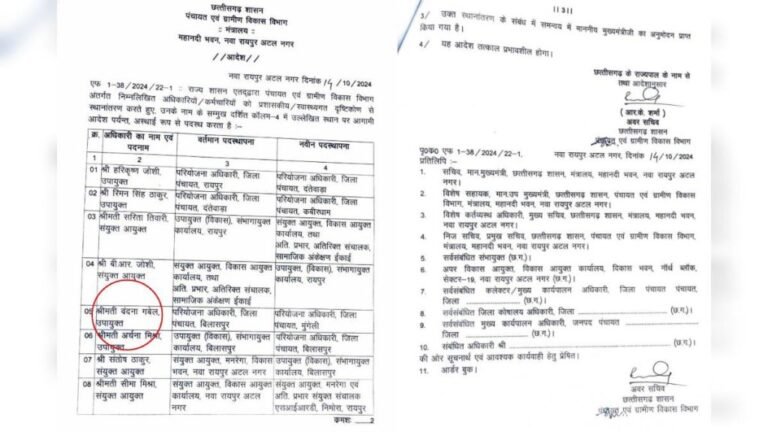 (बिलासपुर) जिला पंचायत बिलासपुर में तबादले के बाद भी अधिकारी पद पर कायम, प्रशासनिक कार्यशैली पर उठे सवाल