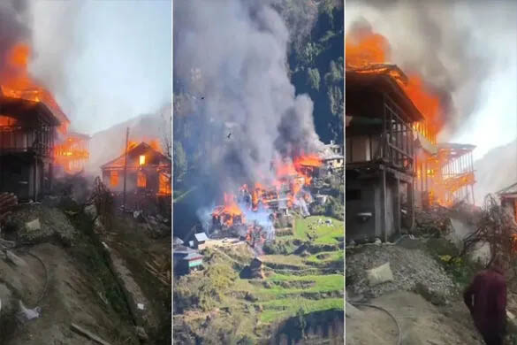 कुल्लू में देखते ही देखते जल गया पूरा गांव, 12 घर, 2 मंदिर, 6 गोशालाएं राख