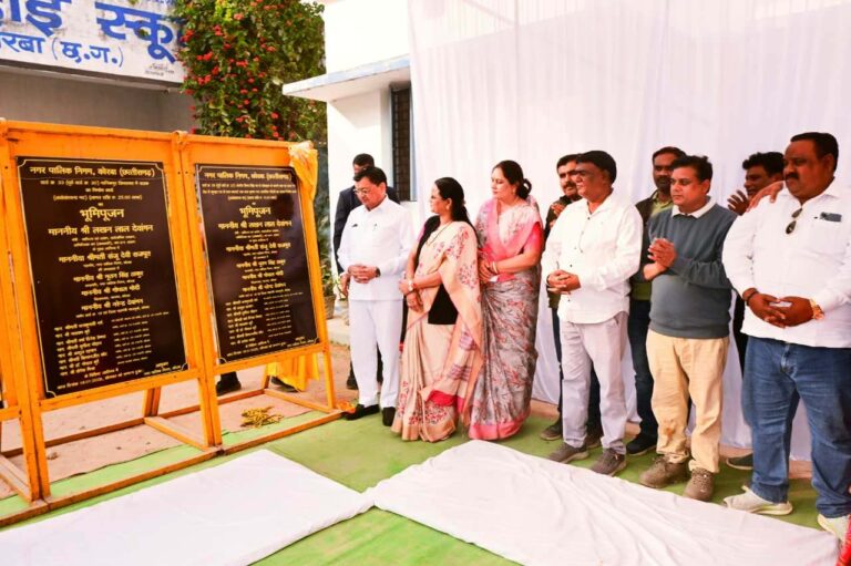 (कोरबा) निगम के रविशंकरनगर जोन अंतर्गत वार्डो को मिली 03 करोड़ 20 लाख रू. के विकास कार्यो की सौगात