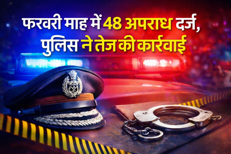 फरवरी माह में 48 अपराध दर्ज, पुलिस ने तेज की कार्रवाई
