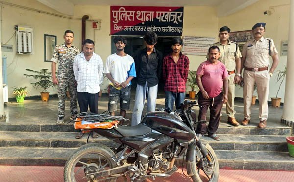 (कांकेर) केबल चोरी गैंग का भंडाफोड़, 5 आरोपी समेत कबाड़ी संचालक गिरफ्तार
