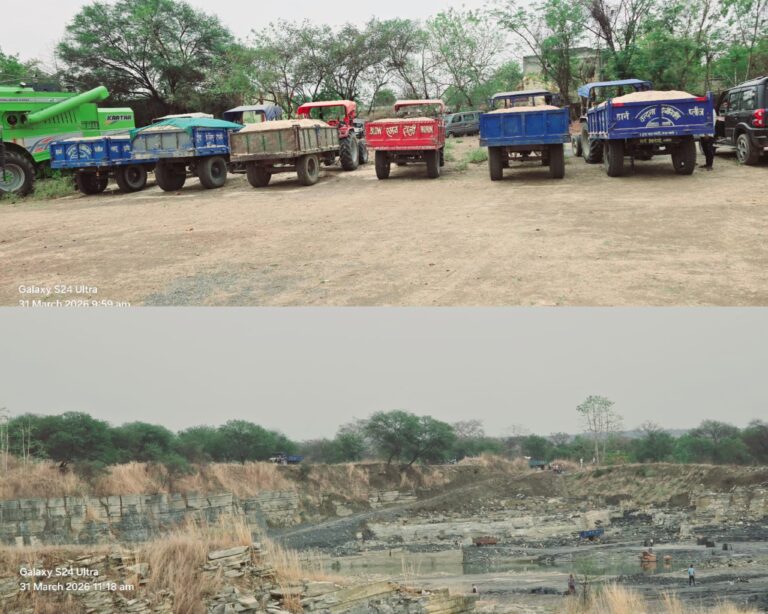 एसडीएम प्रफुल्ल रजक ने अवैध खनिज उत्खनन और परिवहन में संलिप्त 13 ट्रेक्टर और 1 हाईवा पकड़ा