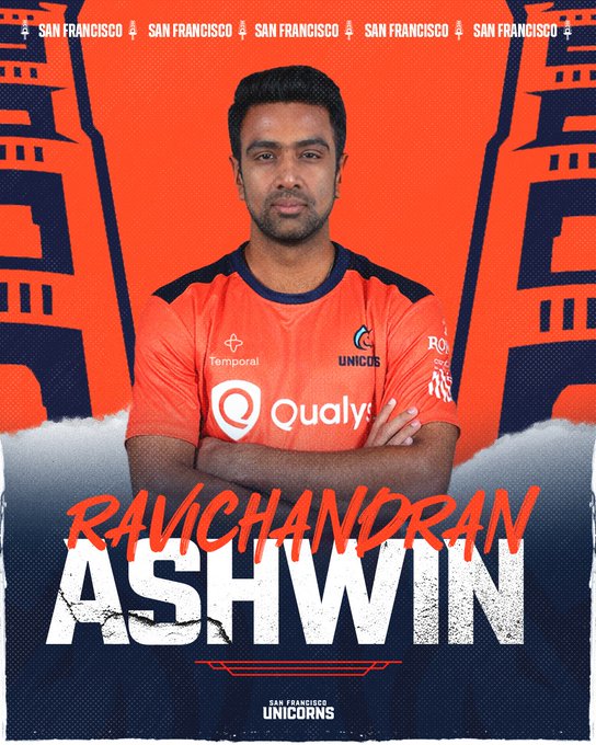 आर अश्विन ने सैन फ्रांसिस्को यूनिकॉर्न्स के साथ किया करार, पाकिस्तानी खिलाड़ी के साथ उतरेंगे मैदान में