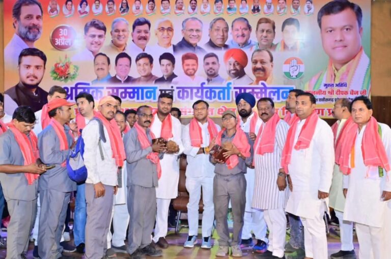 (रायपुर) कांग्रेस श्रमिकों के सम्मान के लिए सदैव समर्पित -दीपक बैज