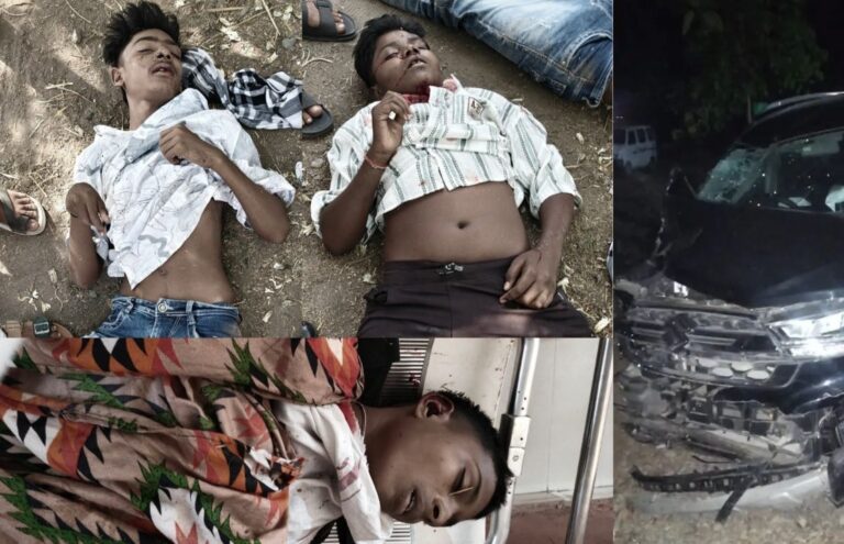 मुंगेली-बिलासपुर नेशनल हाईवे पर भीषण हादसा: कार-बाइक टक्कर में 3 दोस्तों की मौत