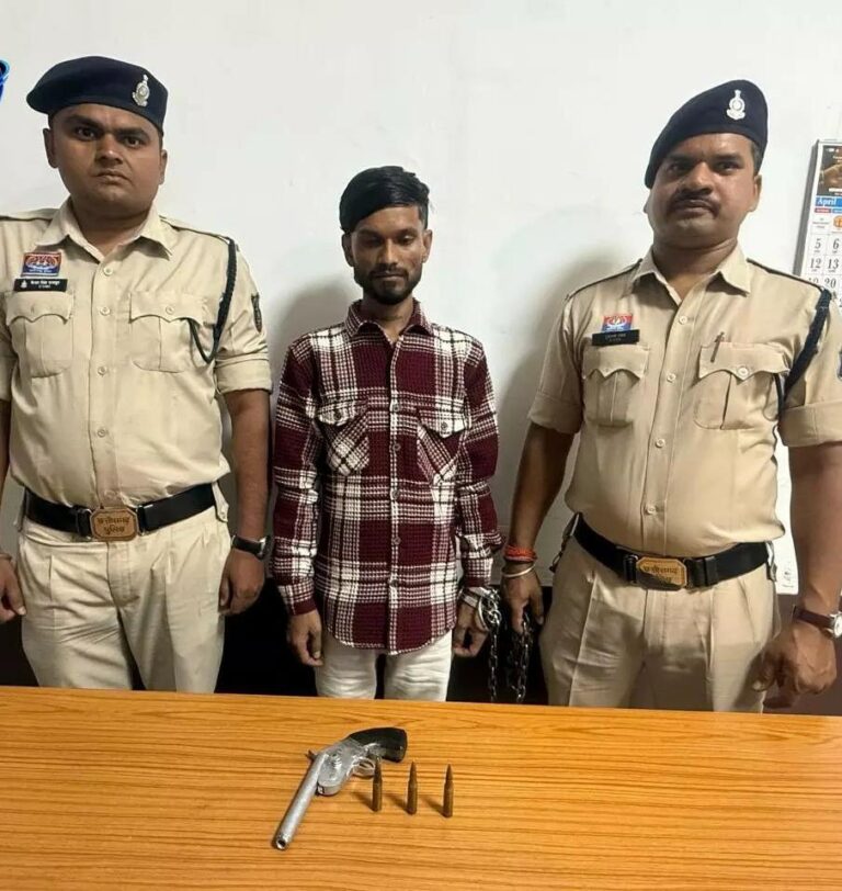 (रायपुर) देशी कट्टा व जिंदा कारतूस के साथ युवक गिरफ्तार