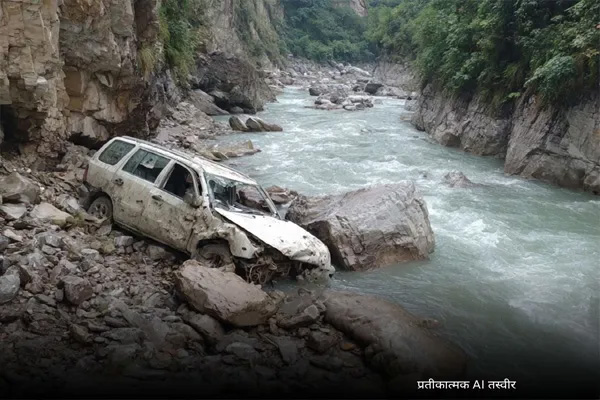 चंबा में गहरी खाई में गिरी पर्यटकों की कार, 8 लोगों की मौत; मलबे में तब्दील हुई गाड़ी