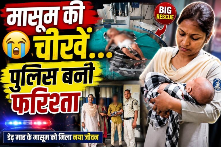 मासूम की चीख सुन दौड़ी पुलिस, डेढ़ माह के बच्चे को मिला नया जीवन