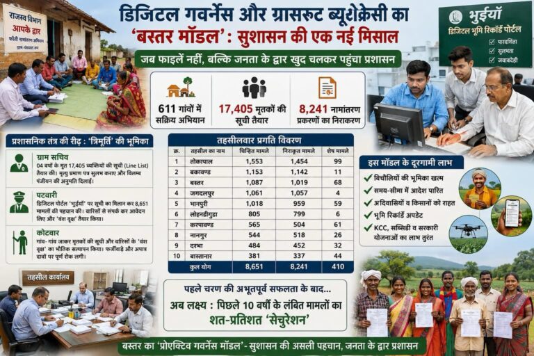 (रायपुर) डिजिटल गवर्नेंस और ग्रासरूट ब्यूरोक्रेसी का बस्तर माडल: सुशासन की एक नई मिसाल