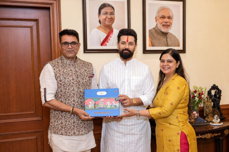 युवा भारत को सांस्कृतिक विरासत से जोड़ने के उद्देश्य से रामालय के प्रतिनिधिमंडल ने माननीय चिराग पासवान जी से की भेंट