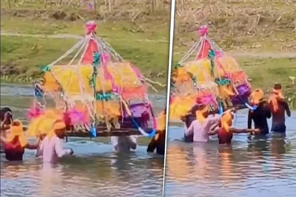 नीतीश के सुशासन पर बड़ा धब्बा! कटिहार में नदी में उतरकर कंधे पर शव ले जाने को मजबूर हुए ग्रामीण- VIDEO वायरल