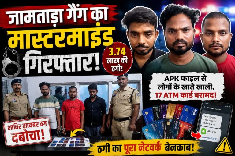 APK फाइल से लाखों की ठगी करने वाला जामताड़ा गैंग का मास्टरमाइंड बलौदाबाजार पुलिस के शिकंजे में