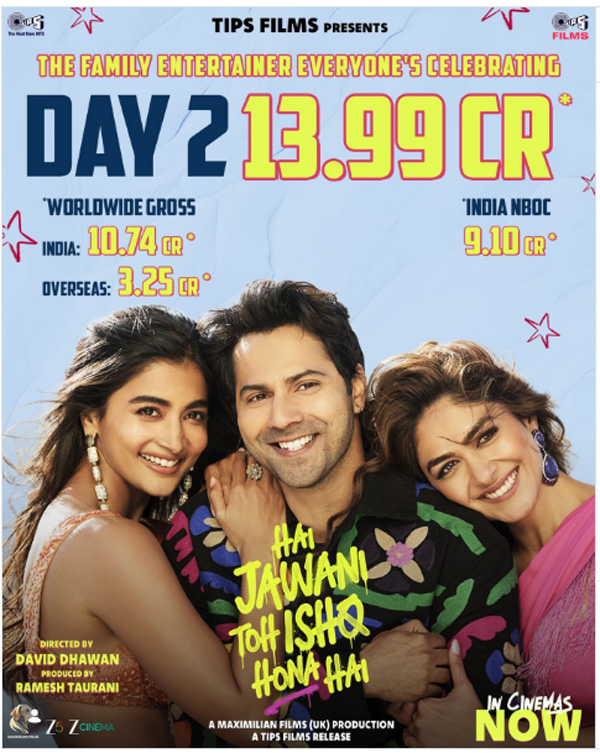 है जवानी तो… बॉक्स ऑफिस कलेक्शन डे 2: वरुण की फिल्म ने की डबल डिजिट में 13.99 करोड़ की कमाई, दो दिनों में वल्र्डवाइड 26.69 करोड़ छापे नोट