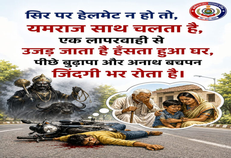 (बलौदाबाजार-भाटापारा) हेलमेट नहीं, जीवन की सुरक्षा का कवच है