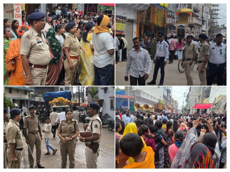 (धमतरी) धमतरी में पुलिस की कड़ी निगरानी में शांतिपूर्ण संपन्न हुई भगवान जगन्नाथ रथयात्रा