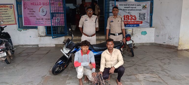 (रायगढ़)खेतों से केबल वायर चोरी करने वाले दो आरोपी गिरफ्तार, तांबे का तार और बाइक जब्त