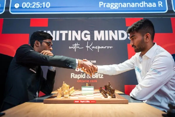 (जाग्रेब)ग्रैंड चेस टूर क्रोएशिया में पहले दिन प्रग्गनानंदा का शानदार आगाज, छठे स्थान पर रहे गुकेश
