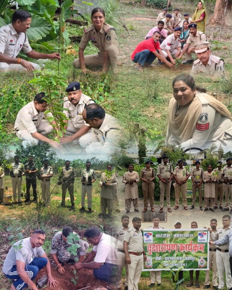 (सूरजपुर) सूरजपुर पुलिस ने सरदार पटेल की 150वीं जयंती के उपलक्ष्य में किया वृहद एकता वृक्षारोपण