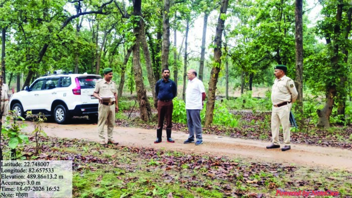 (कोरबा) सीसीएफ ने किया केंदई रेंज का दौरा