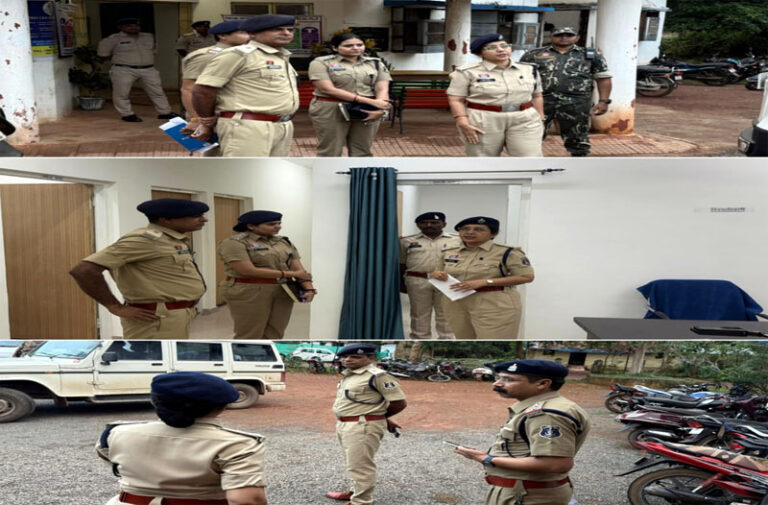 (धमतरी) एसपी भावना पांडेय ने थाना मगरलोड और चौकी करेली बड़ी का किया निरीक्षण