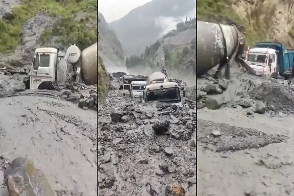 किश्तवाड़ में भारी बारिश से भूस्खलन, क्वार पावर प्रोजेक्ट के पास लैंडस्लाइड से मलबे में दबी कई गाड़ियां