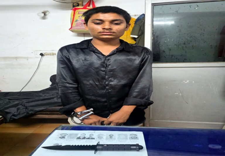 (रायपुर) रायपुर में धारदार चाकू लेकर लोगों को धमका रहा युवक गिरफ्तार