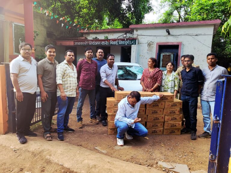 (दुर्ग) अन्य प्रान्त की मदिरा की विरूद्ध आबकारी विभाग की कार्यवाही