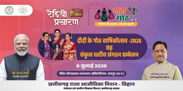 (रायपुर) मुख्यमंत्री की गरिमामयी उपस्थिति में मनाया जाएगा दीदी के गोठ का वार्षिकोत्सव