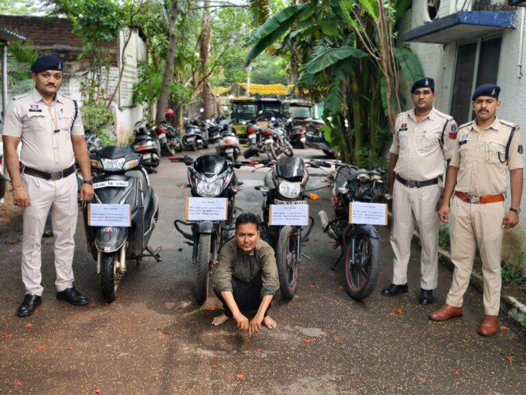 (रायपुर) रायपुर में शातिर वाहन चोर टाजऱ्न गिरफ्तार, चार चोरी की बाइक बरामद