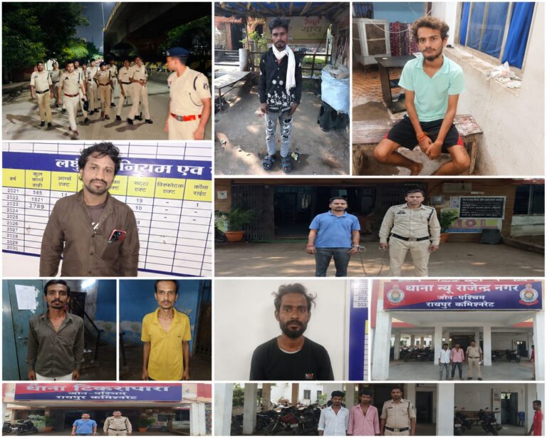 रायपुर पुलिस का ऑपरेशन क्लीन! 55 फरार आरोपी और 53 नशा कारोबारी सलाखों के पीछे
